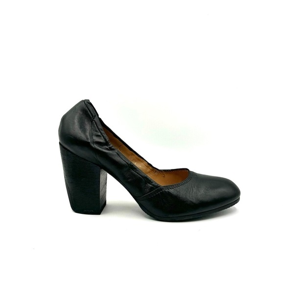 DRIES VAN NOTEN BLACK LEATHER HEELS CHUNKY HEELS WOMEN MADE IN ITALY  39.5 - Picture 1 of 16